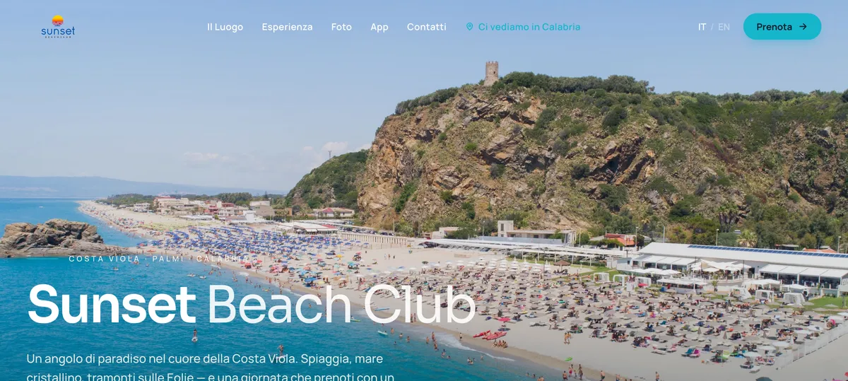 Sito di Sunset Beach Club, sunset-palmi.it